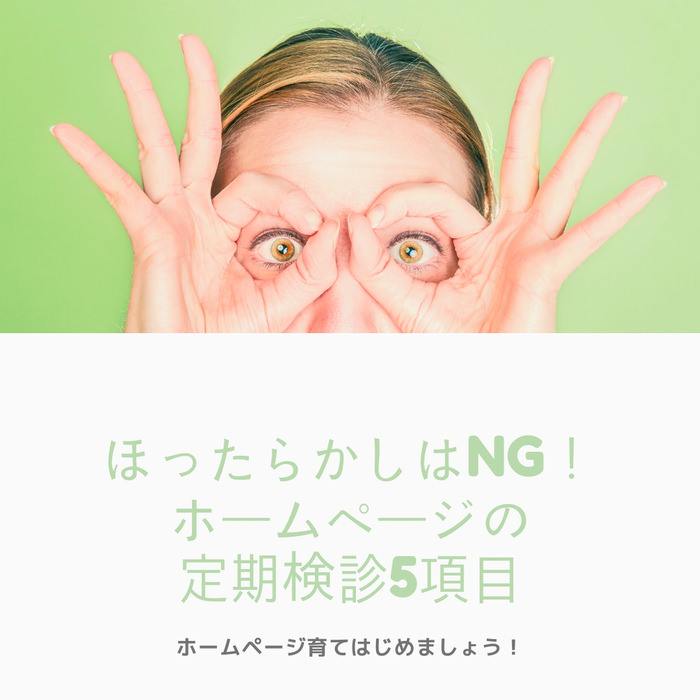 ほったらかしはNG！ホームページの定期検診5項目