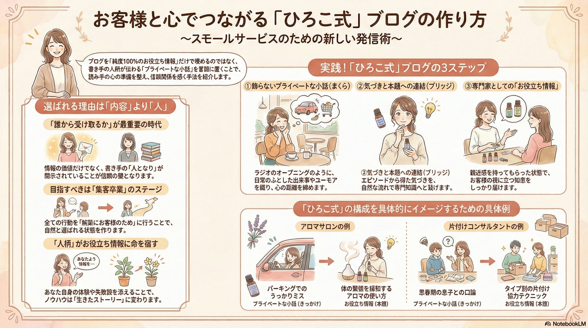 お役立ちブログでも人柄を。ひろこ式オープニングトーク