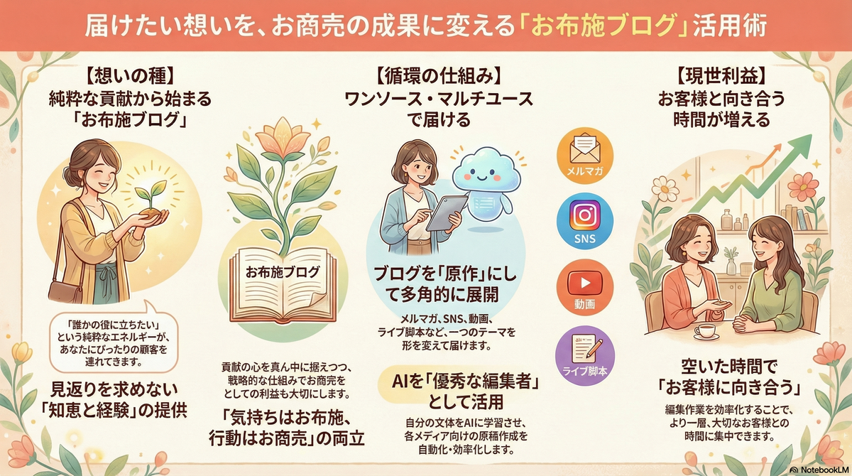 ワンソース・マルチユースでお布施パワーを最大化する