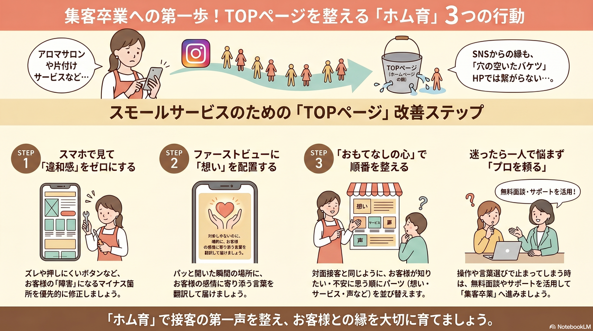 【5月のホム育】ホームページの「顔」を整えよう！TOPページ改善 3行動