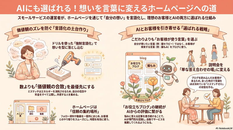 【動画公開】AIにも選ばれる！想いを言葉に変えるホームページへの道