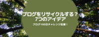 ブログをリサイクルする？7つのアイデア